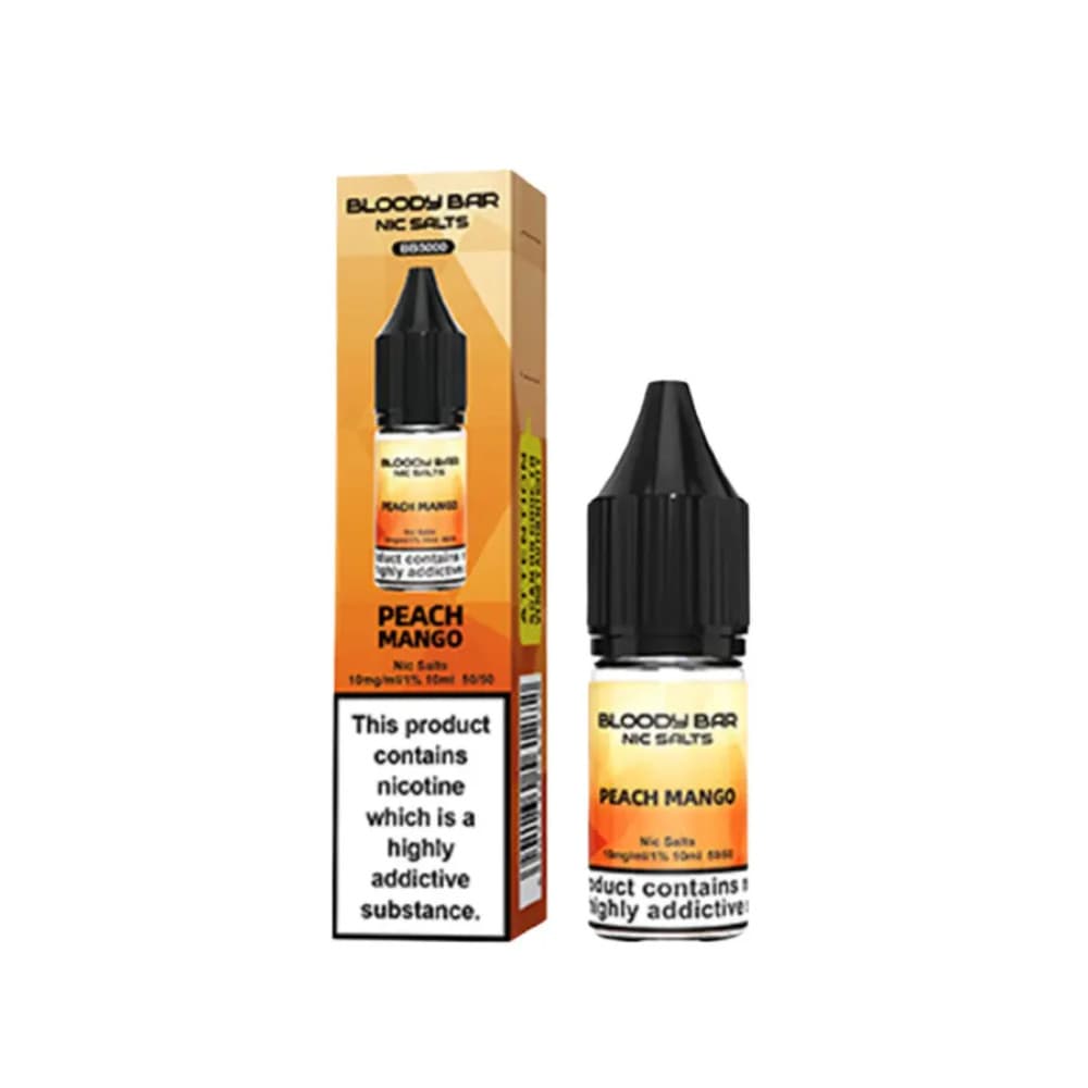  Peach Mango / 20mg Bloody Bar Nic Salts e liquids 10ml Box of 10