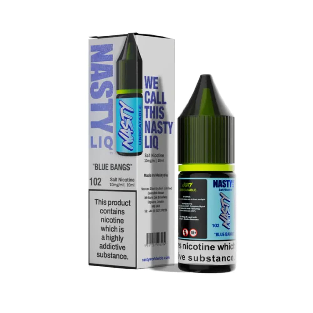  Blue Bangs / 10mg Nasty Liq Nic Salts e liquids 10ml Box of 10
