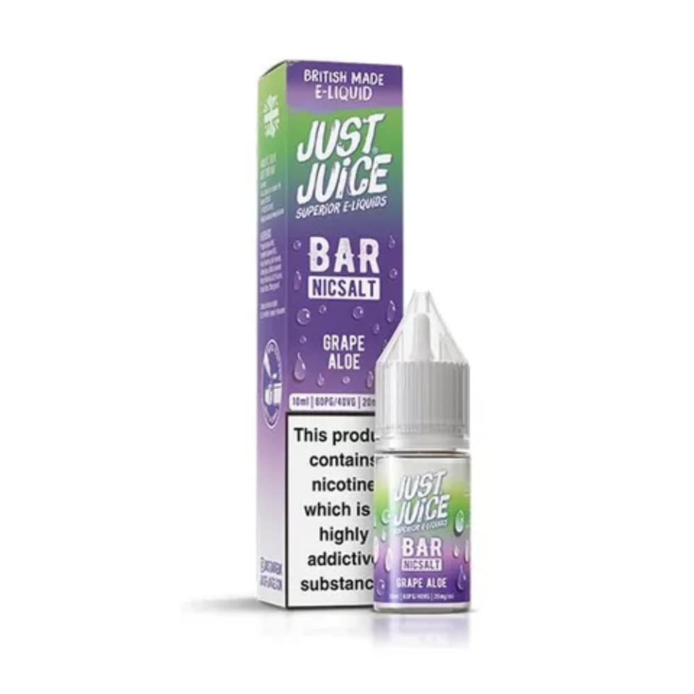  Grape Aloe / 10mg Just Juice Bar Nic Salts e liquids 10ml Box of 10