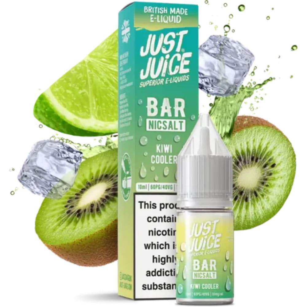  Kiwi Cooler / 20mg Just Juice Bar Nic Salts e liquids 10ml Box of 10