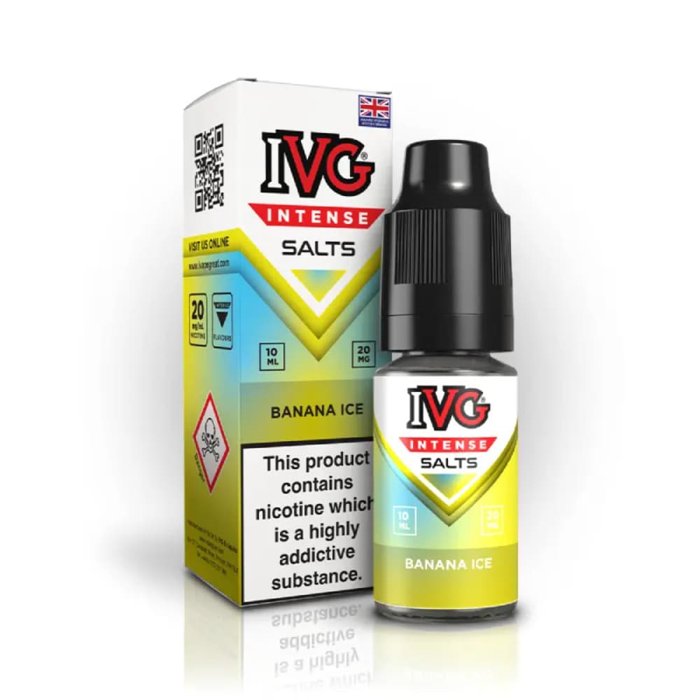  Banana Ice / 20mg IVG Intense Nic Salts e liquids 10ml Box of 10