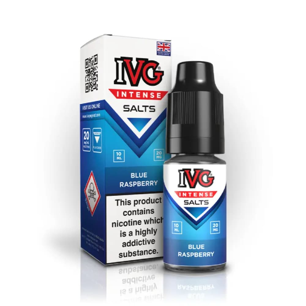  Blue Raspberry / 10mg IVG Intense Nic Salts e liquids 10ml Box of 10
