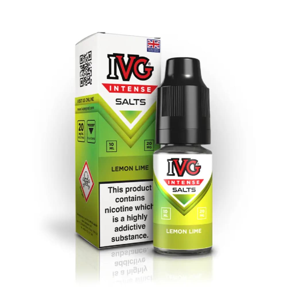  Lemon Lime / 10mg IVG Intense Nic Salts e liquids 10ml Box of 10