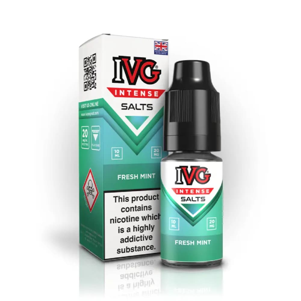  Fresh Mint / 20mg IVG Intense Nic Salts e liquids 10ml Box of 10