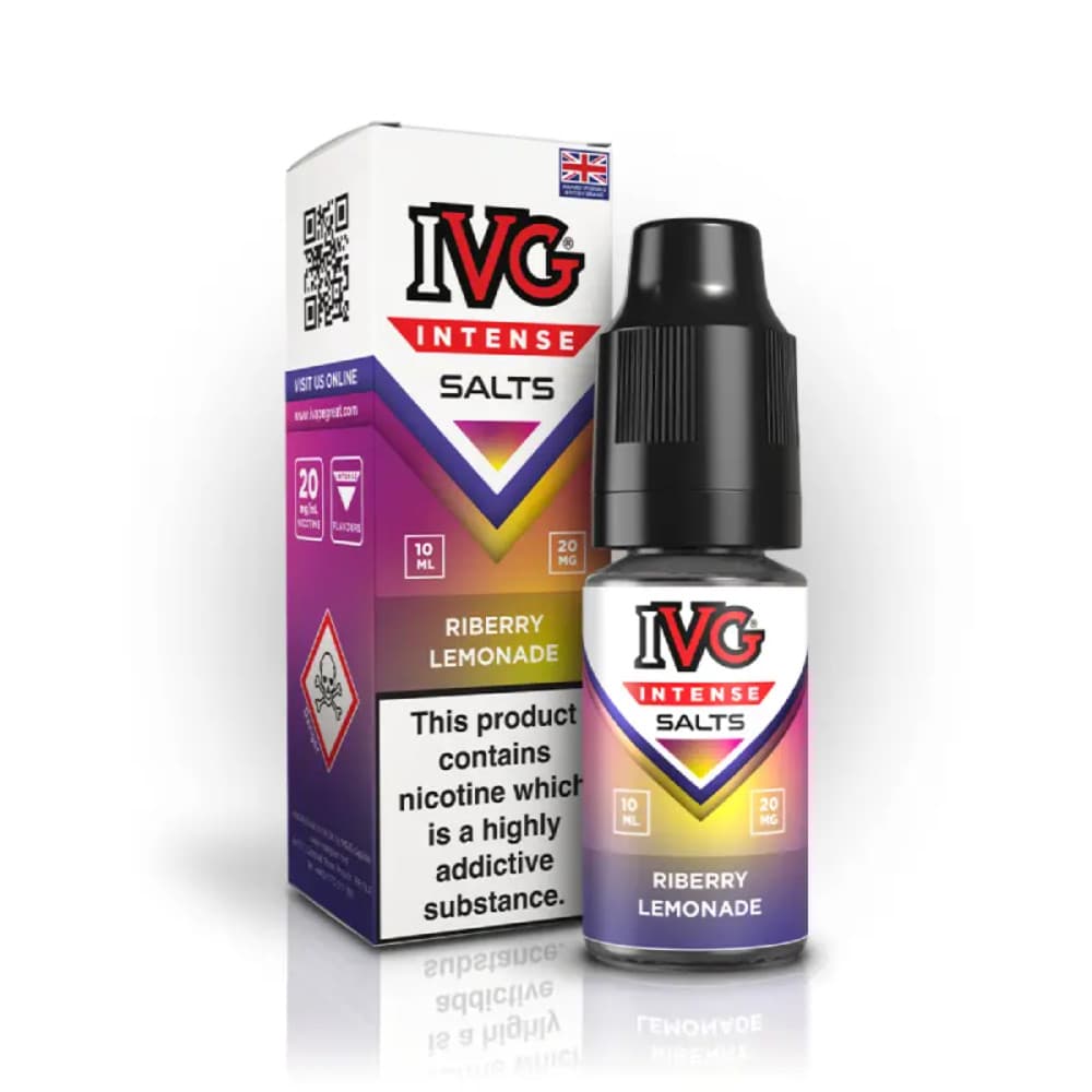  Riberry Lemonade / 10mg IVG Intense Nic Salts e liquids 10ml Box of 10