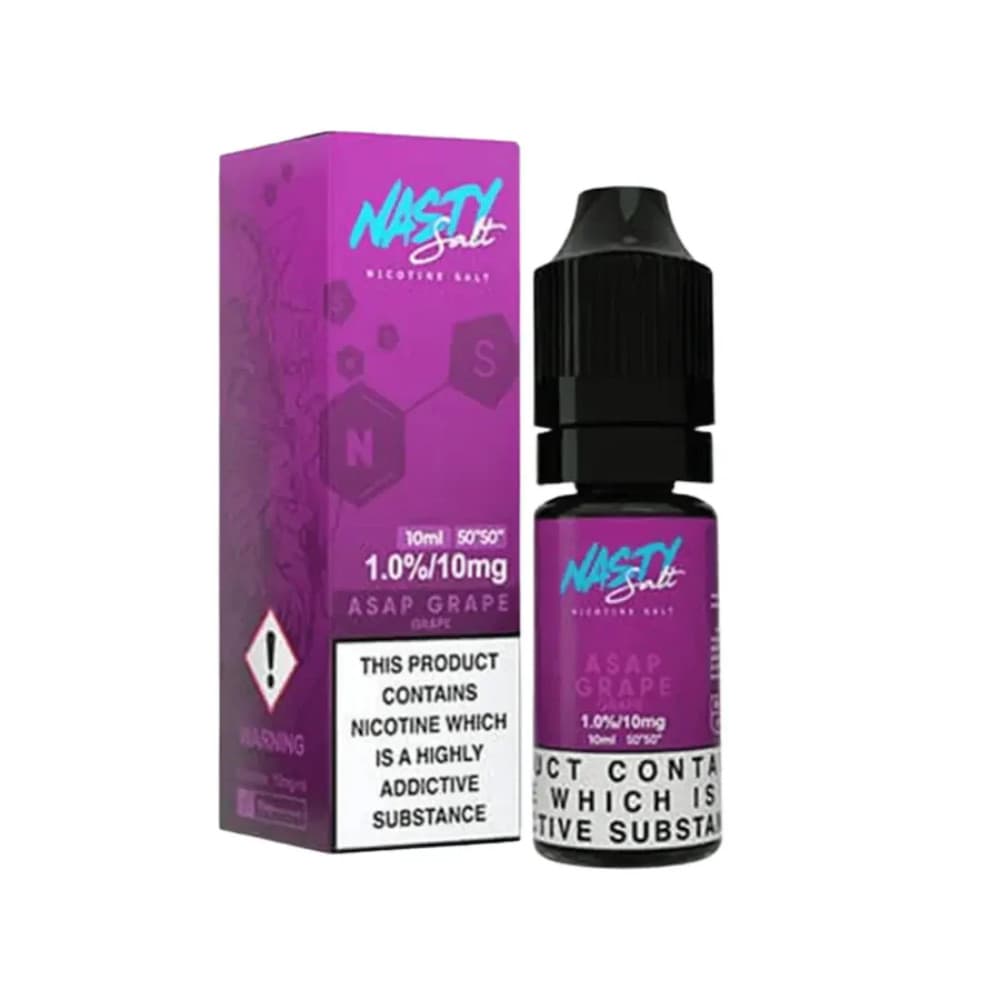  Asap Grape / 10mg Nasty Juice Nic Salts e liquids 10ml Box of 10