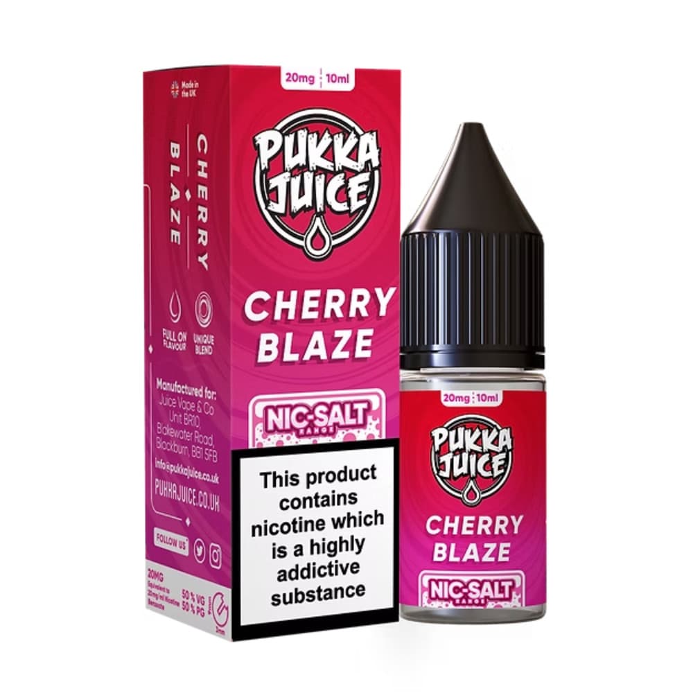  Cherry Blaze / 10mg Pukka Juice Nic Salts e liquids 10ml Box of 10