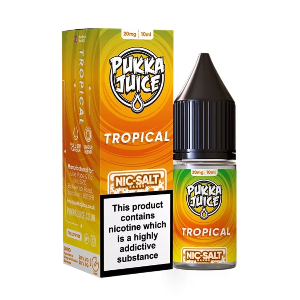  Tropical / 20mg Pukka Juice Nic Salts e liquids 10ml Box of 10