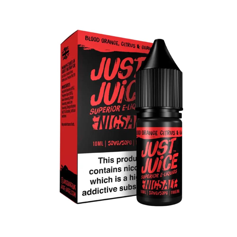  Blood Orange Citrus & Guava / 10mg Just Juice Original Nic Salts e liquids 10ml Box of 5