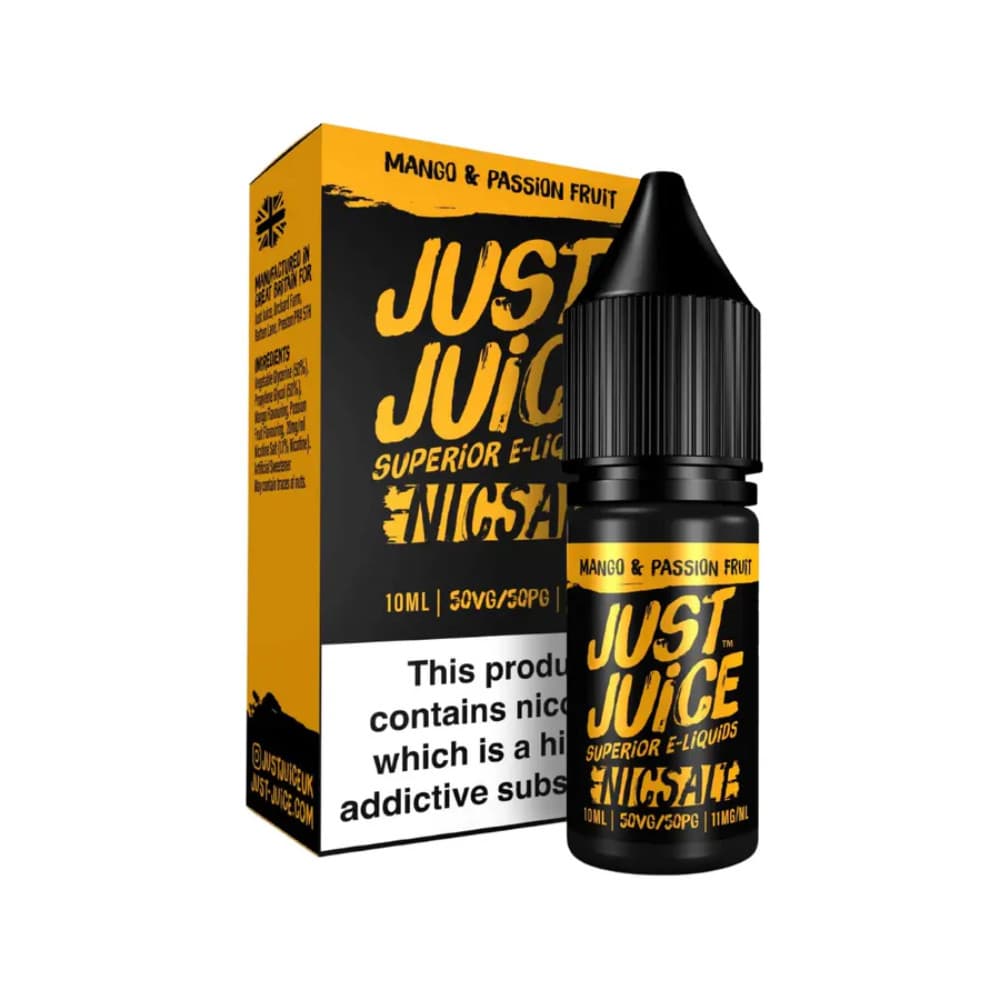  Mango Passion Fruit / 10mg Just Juice Original Nic Salts e liquids 10ml Box of 5