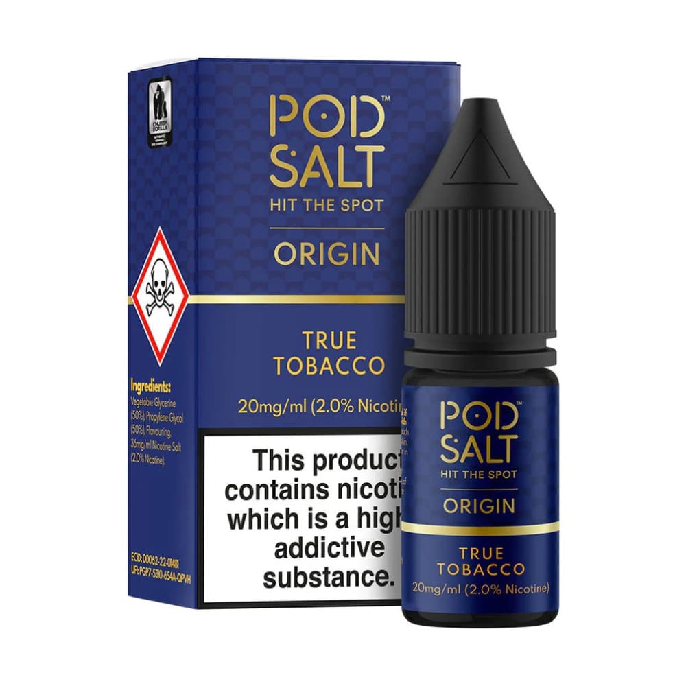  True Tobacco / 10mg Pod Salt Origin Nic Salts e liquids 10ml Box of 5