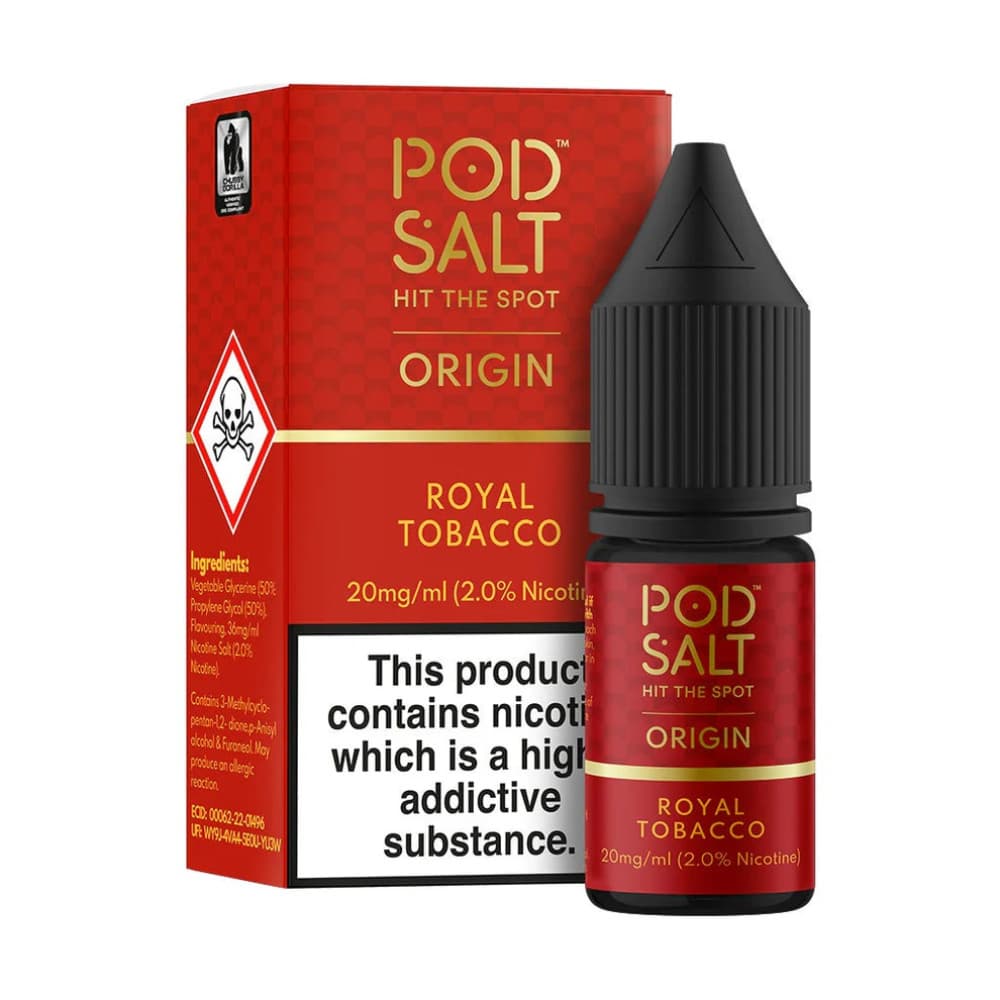  Royal Tobacco / 10mg Pod Salt Origin Nic Salts e liquids 10ml Box of 5