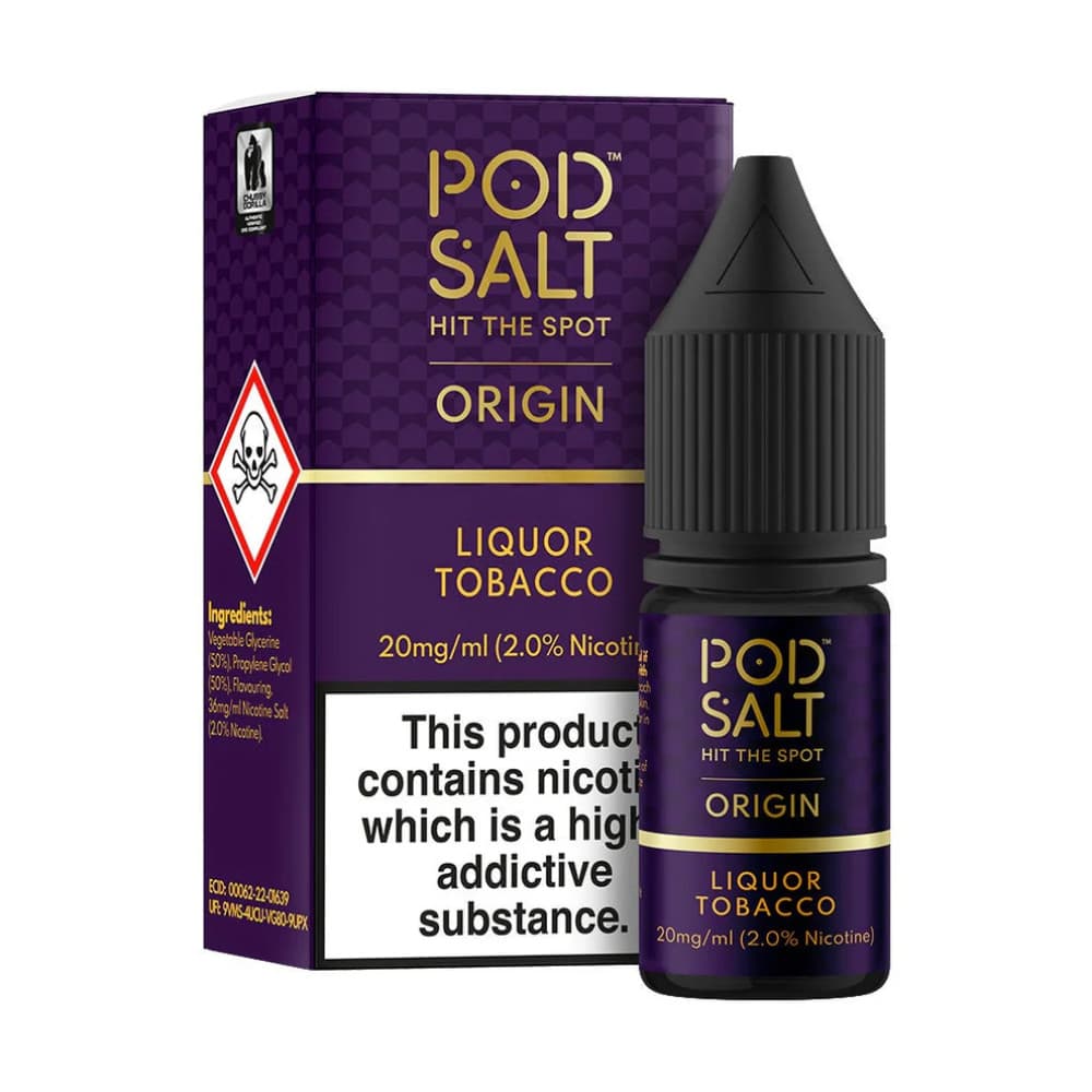  Liquor Tobacco / 10mg Pod Salt Origin Nic Salts e liquids 10ml Box of 5