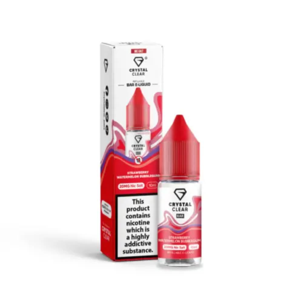  Strawberry Watermelon Bubblegum / 10mg Crystal Clear Nic Salts e liquids 10ml Box of 10