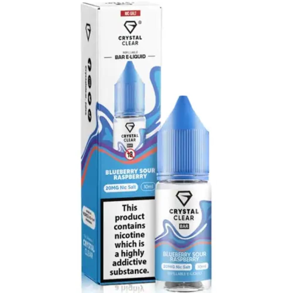  Blueberry Sour Raspberry / 10mg Crystal Clear Nic Salts e liquids 10ml Box of 10