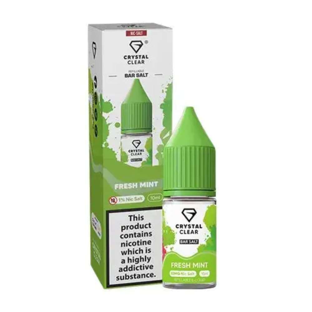  Fresh Mint / 20mg Crystal Clear Nic Salts e liquids 10ml Box of 10