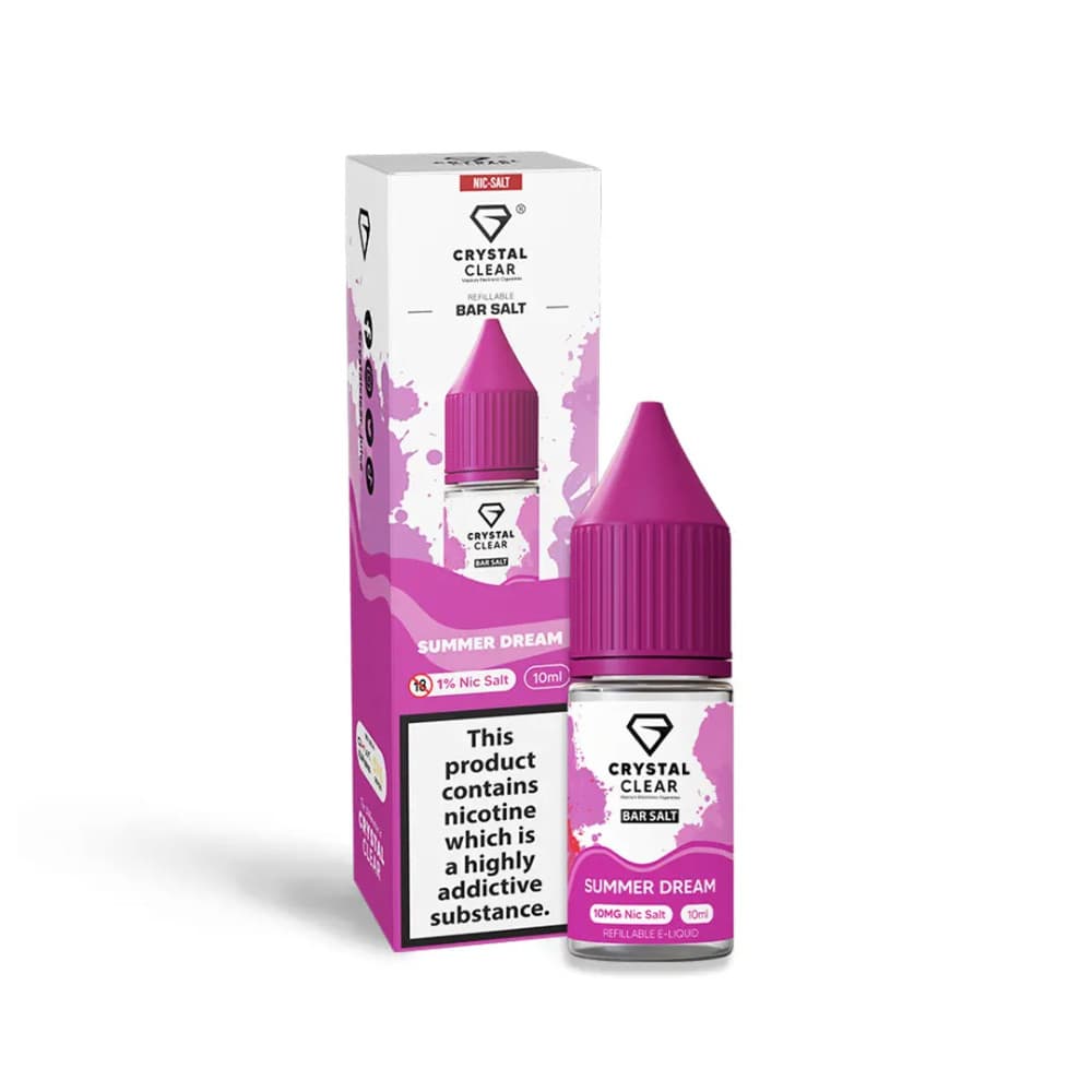  Summer Dream / 10mg Crystal Clear Nic Salts e liquids 10ml Box of 10