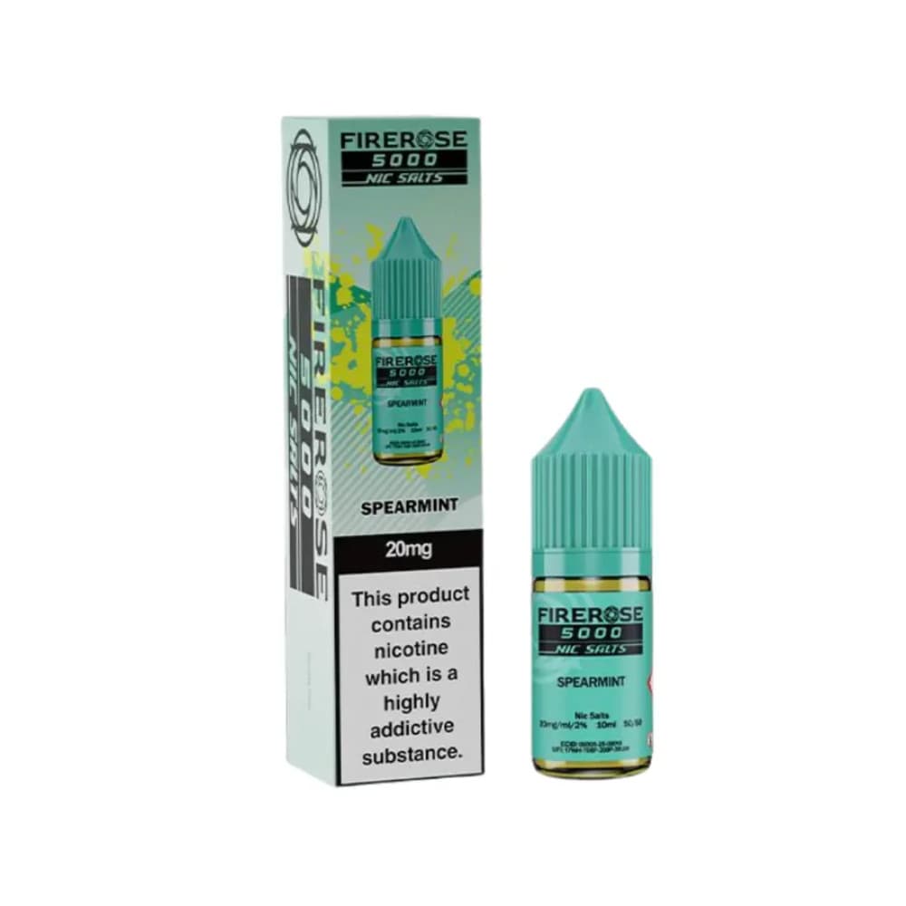  Spearmint / 20mg Firerose 5000 Nic Salts e liquids 10ml Box of 10