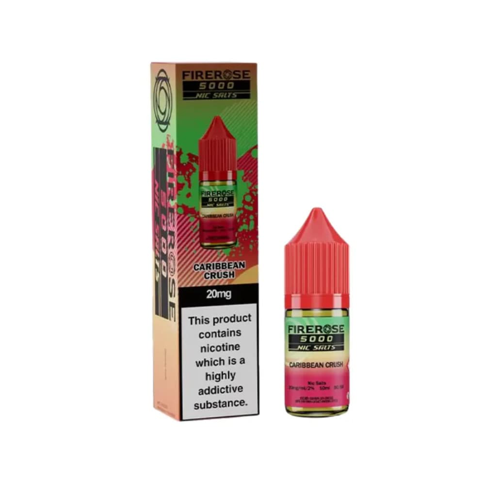  Caribbean Crush / 10mg Firerose 5000 Nic Salts e liquids 10ml Box of 10