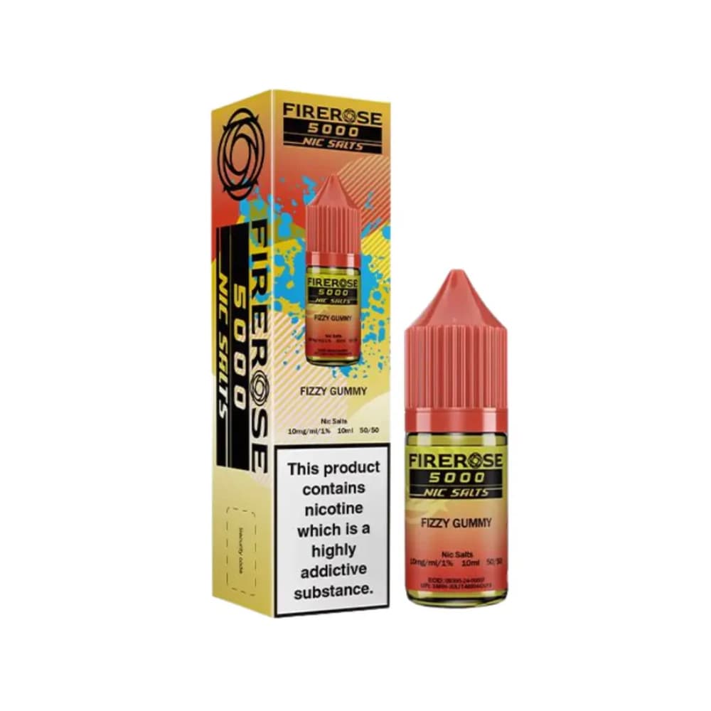  Fizzy Gummy / 10mg Firerose 5000 Nic Salts e liquids 10ml Box of 10