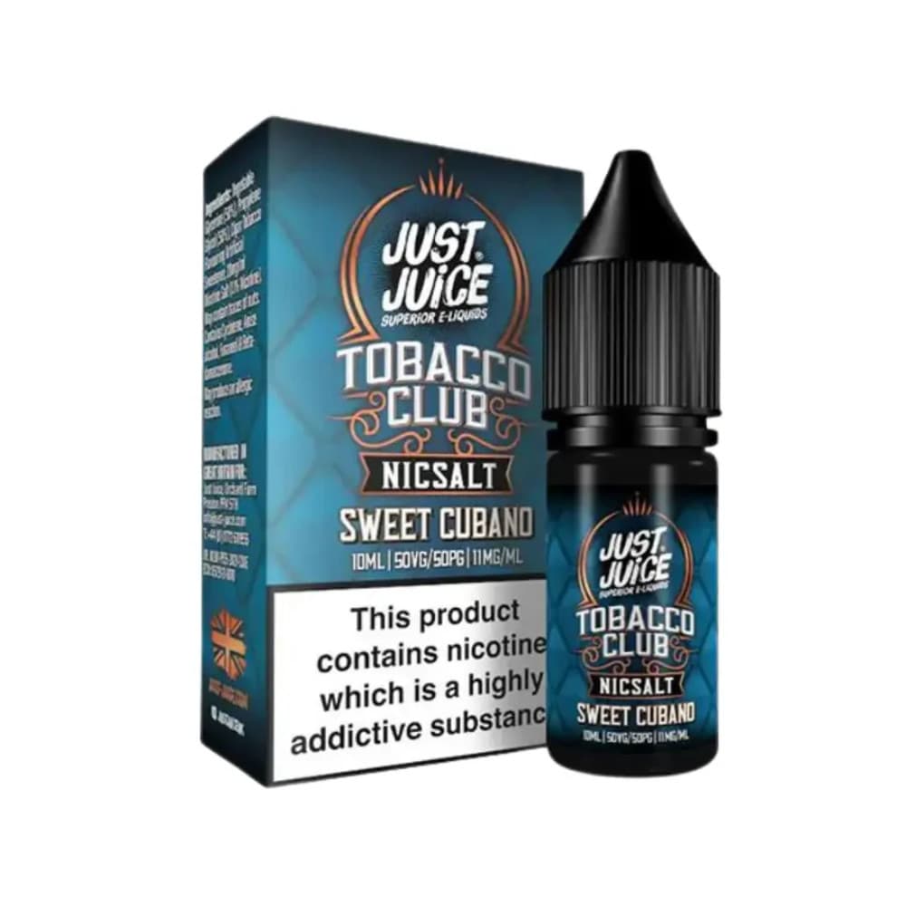  Sweet Cubano Tobacco / 20mg Just Juice Tobacco Club Nic Salts e liquids 10ml Box of 5