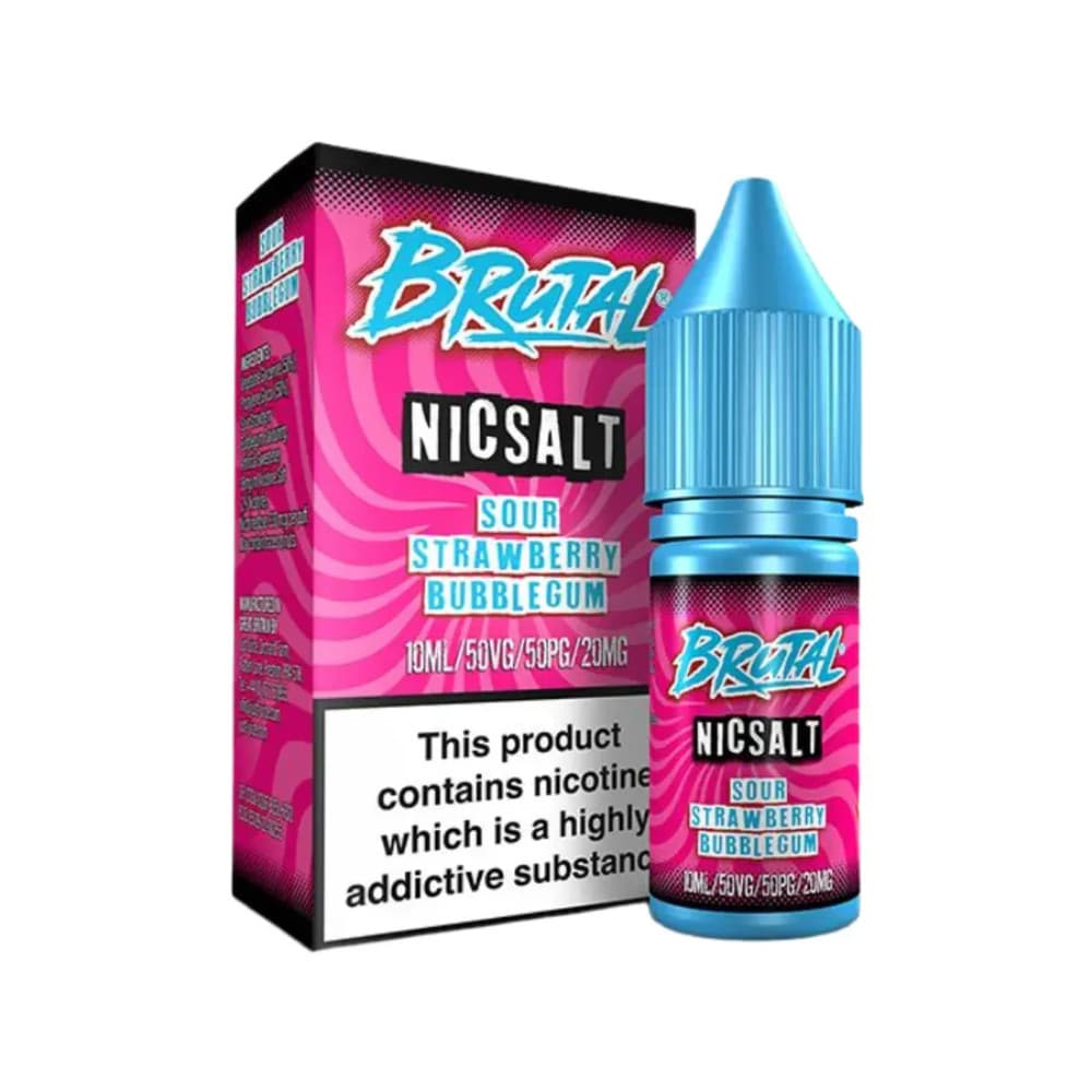  Sour Strawberry Bubblegum / 10mg Just Juice Brutal Nic Salts e liquids 10ml Box of 5