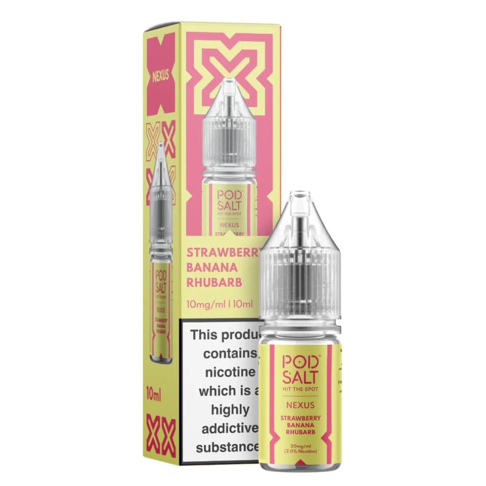  Strawberry Banana Rhubarb / 10mg Pod Salt Nexus e liquids 10ml Box of 10