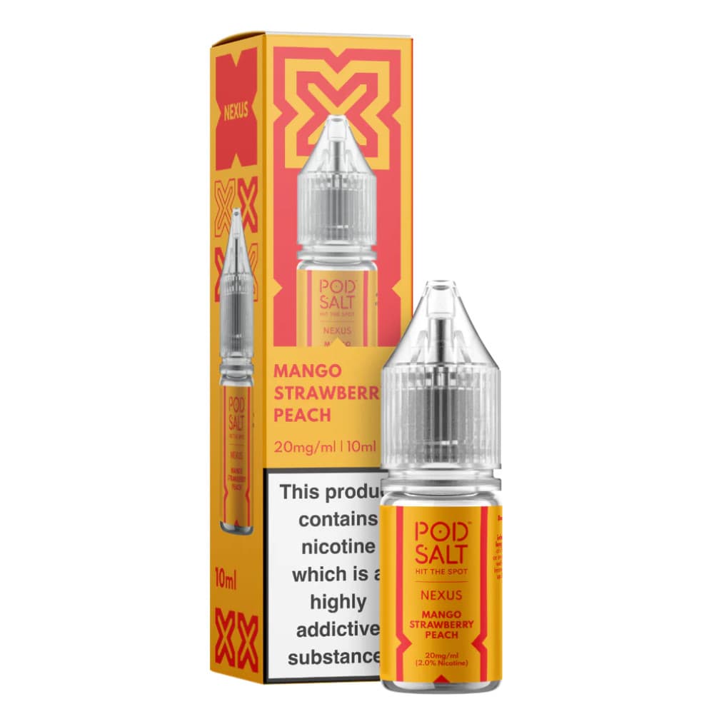  Mango Strawberry Peach / 20mg Pod Salt Nexus e liquids 10ml Box of 10