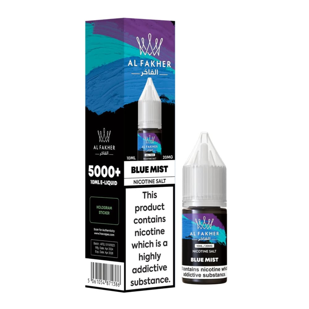  Blue Mist / 10mg Al Fakher Nic Salts e liquids 10ml Box of 10