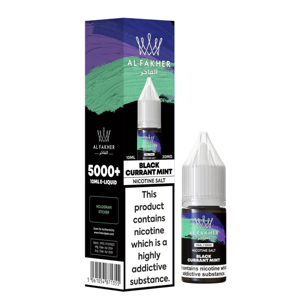  Blackcurrant Mint / 10mg Al Fakher Nic Salts e liquids 10ml Box of 10