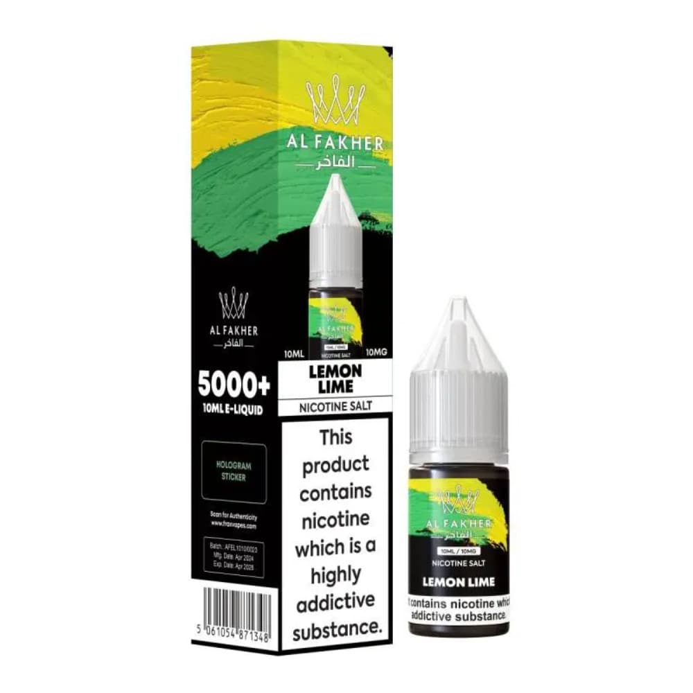  Lemon Lime / 10mg Al Fakher Nic Salts e liquids 10ml Box of 10