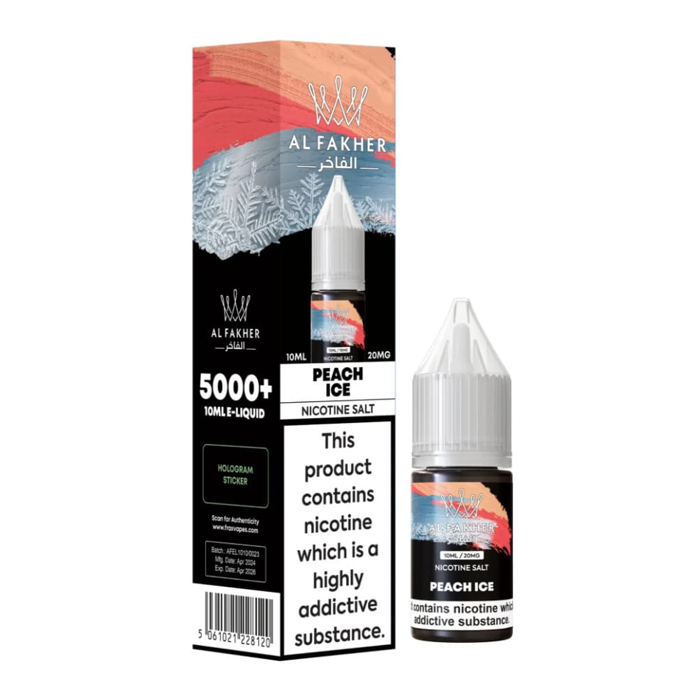  Peach Ice / 20mg Al Fakher Nic Salts e liquids 10ml Box of 10