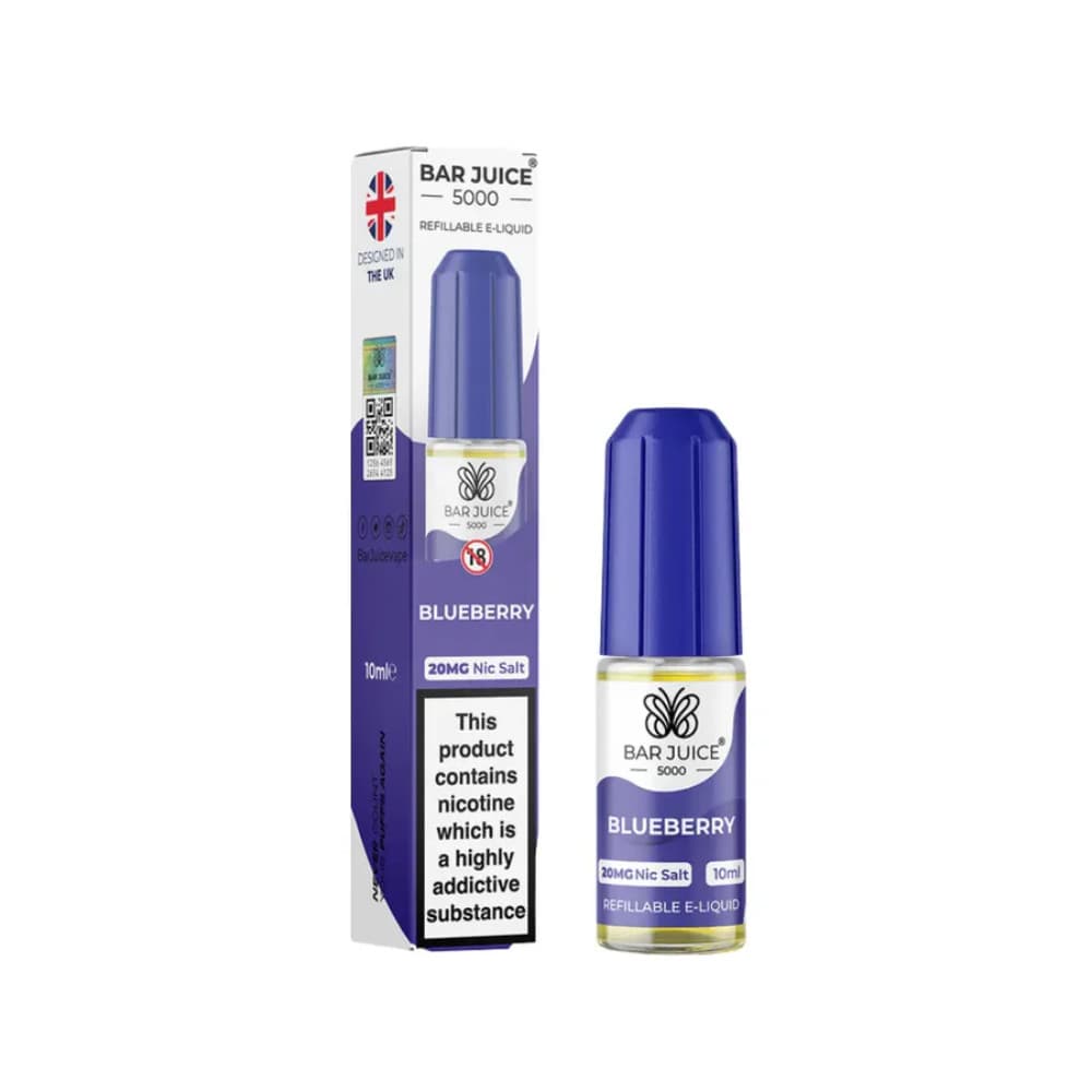  Blueberry / 10mg Bar Juice 5000 Nic Salts E-Liquids 10ml Box of 10