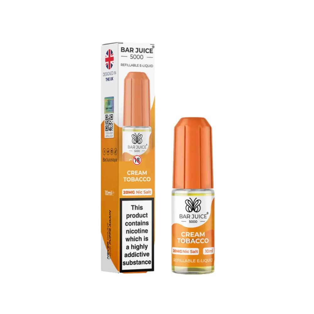  Cream Tobacco / 10mg Bar Juice 5000 Nic Salts E-Liquids 10ml Box of 10