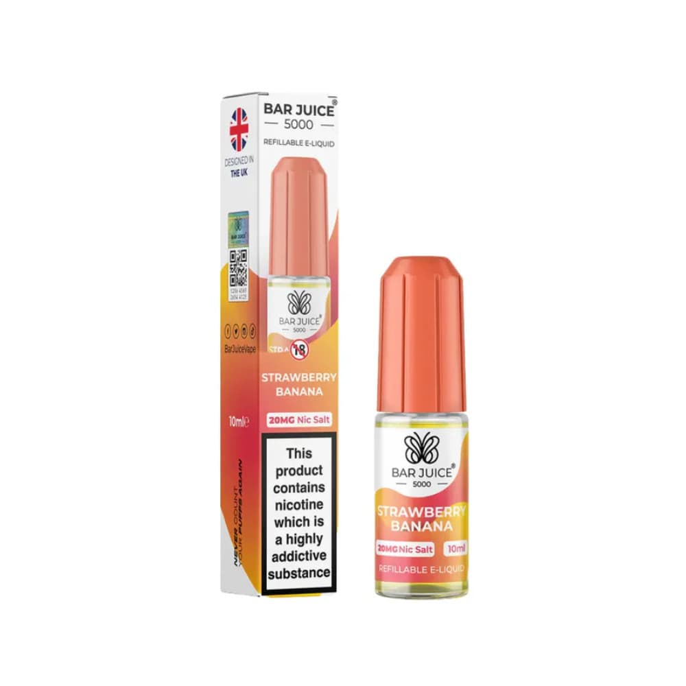  Strawberry Banana / 10mg Bar Juice 5000 Nic Salts E-Liquids 10ml Box of 10
