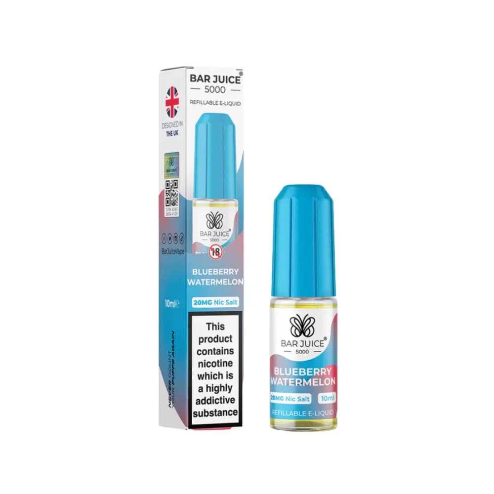  Blueberry Watermelon / 10mg Bar Juice 5000 Nic Salts E-Liquids 10ml Box of 10