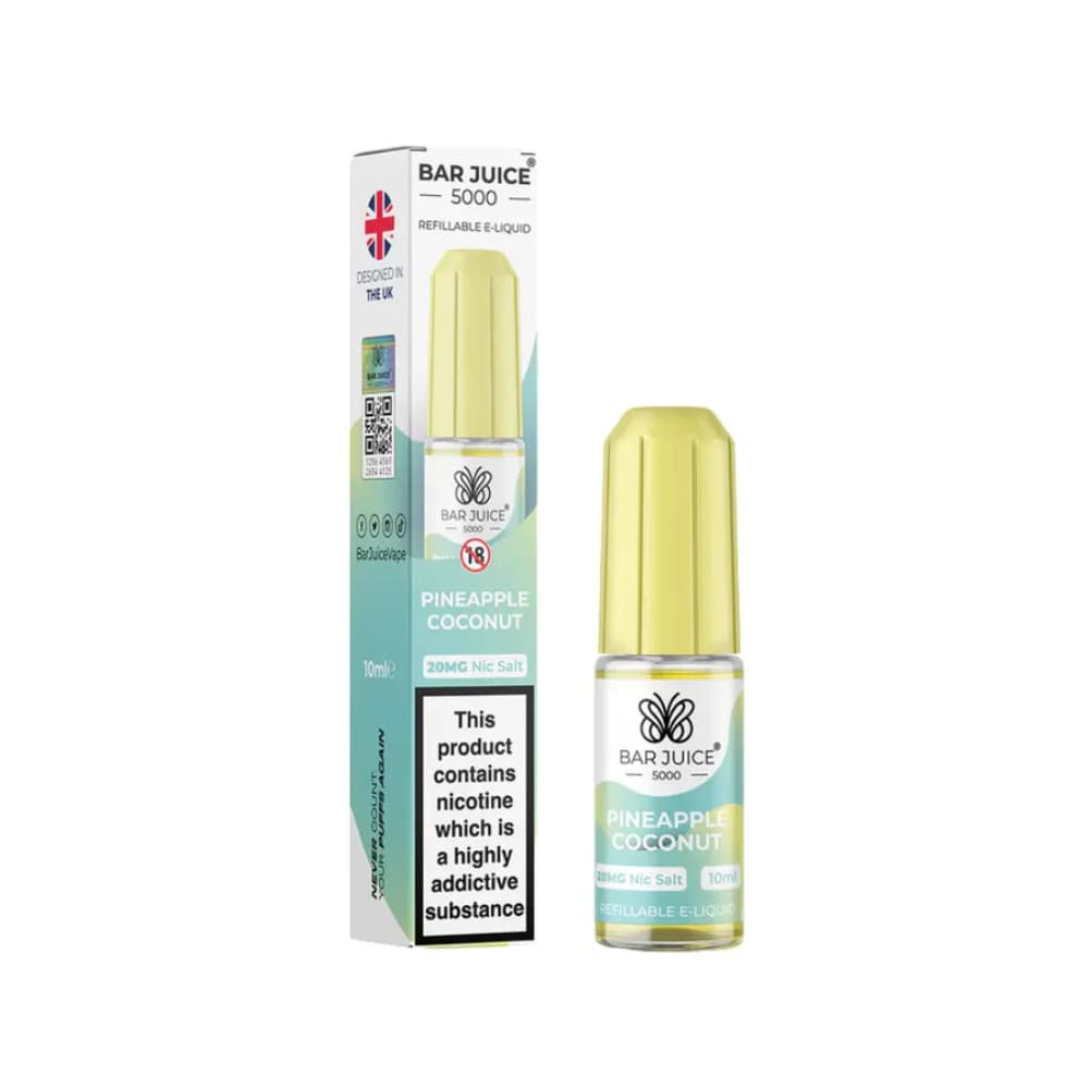  Pineapple Coconu / 10mg Bar Juice 5000 Nic Salts E-Liquids 10ml Box of 10