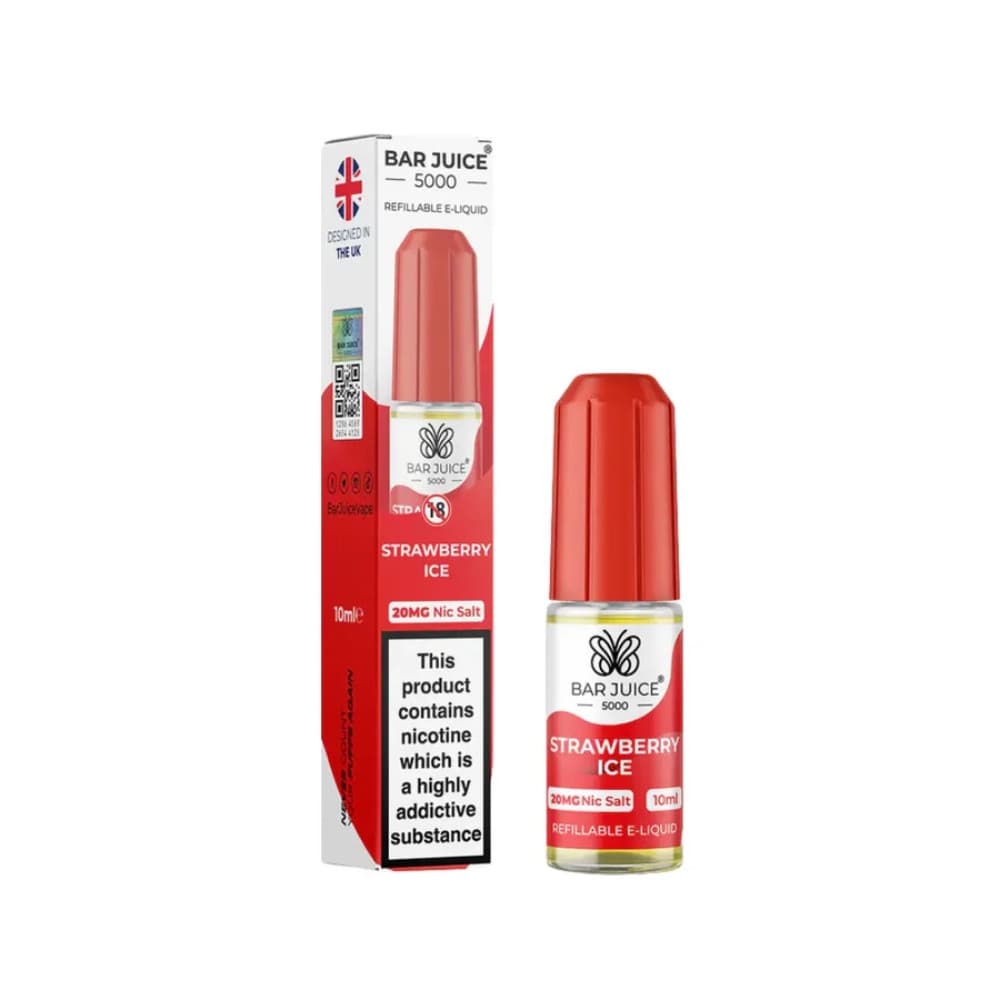  Strawberry Ice / 20mg Bar Juice 5000 Nic Salts E-Liquids 10ml Box of 10