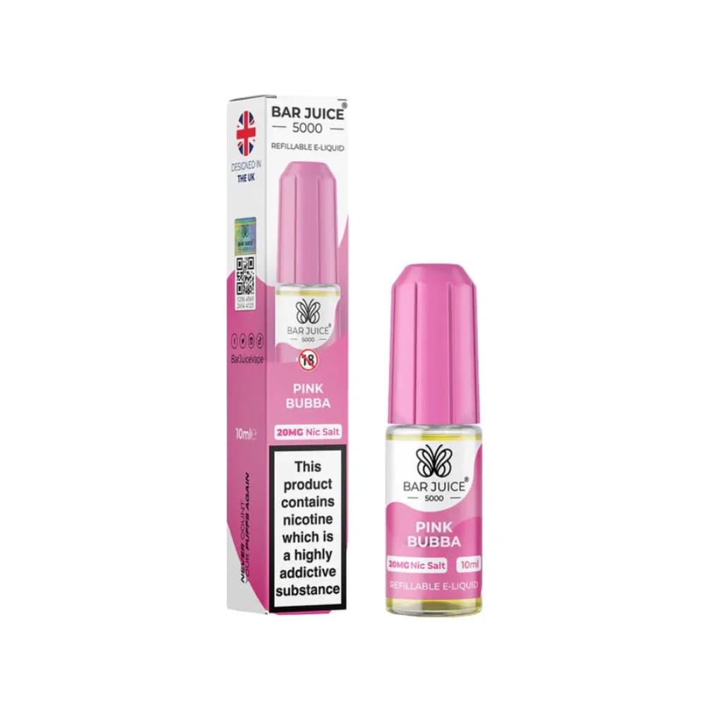  Pink Bubba / 20mg Bar Juice 5000 Nic Salts E-Liquids 10ml Box of 10