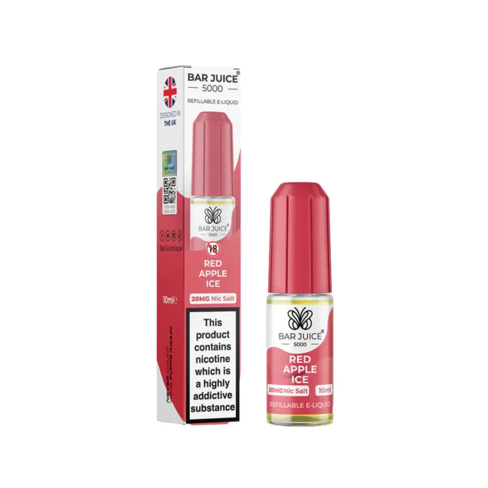  Red Apple Ice / 20mg Bar Juice 5000 Nic Salts E-Liquids 10ml Box of 10