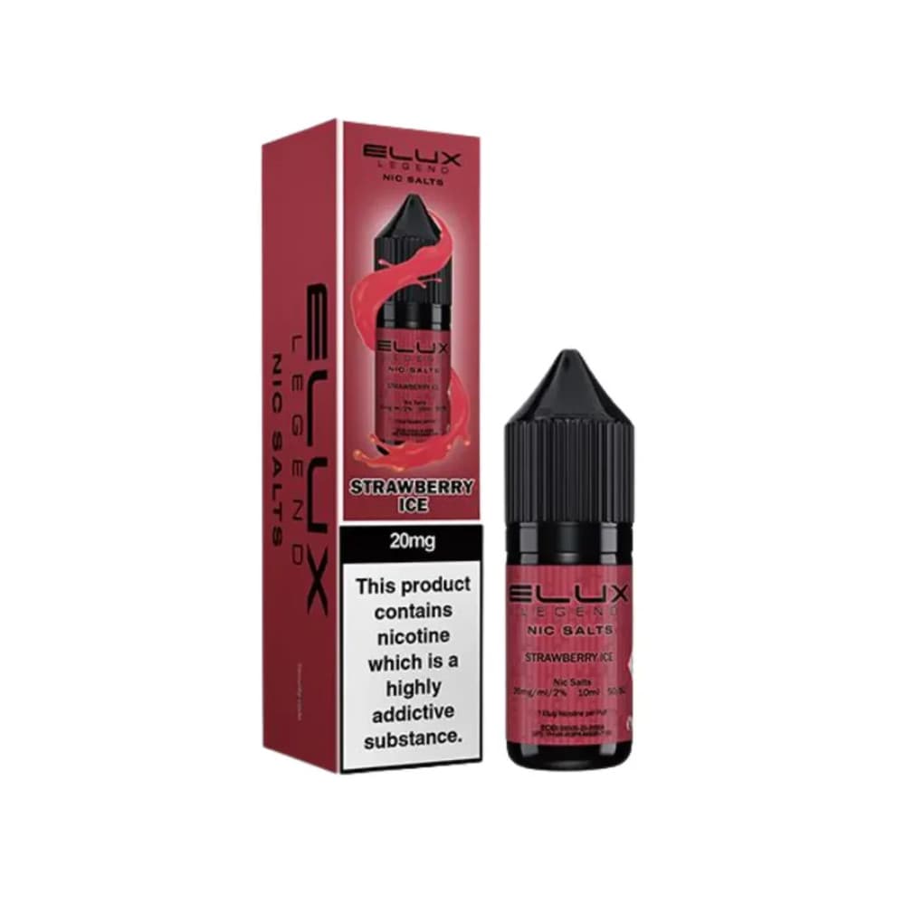  Strawberry Ice / 10mg Elux Legend Nic Salts E-Liquids 10ml Box of 10