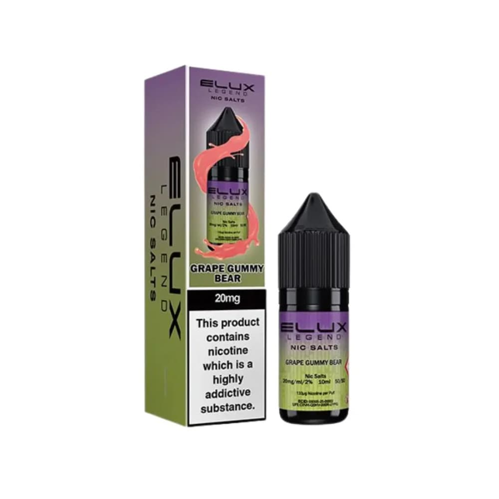  Grape Gummy Bear / 10mg Elux Legend Nic Salts E-Liquids 10ml Box of 10