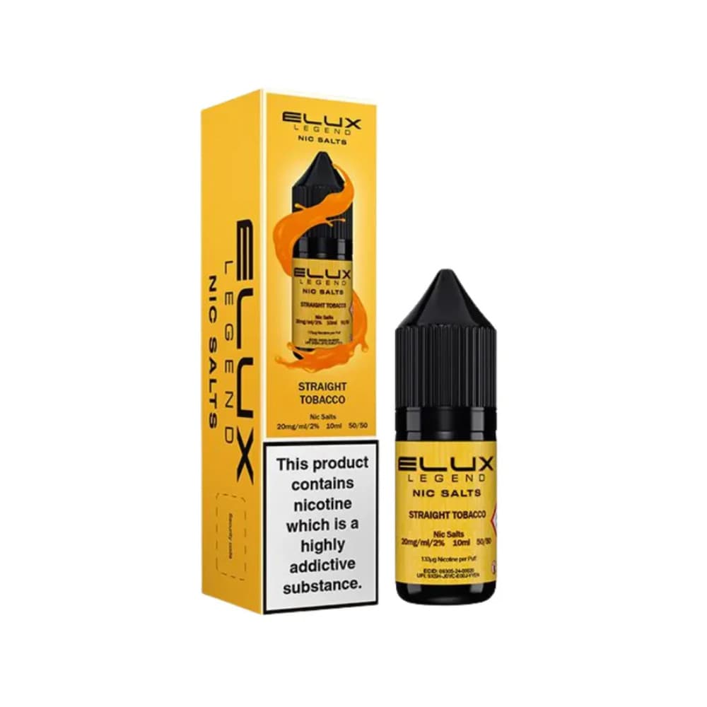  Straight Tobacco / 10mg Elux Legend Nic Salts E-Liquids 10ml Box of 10