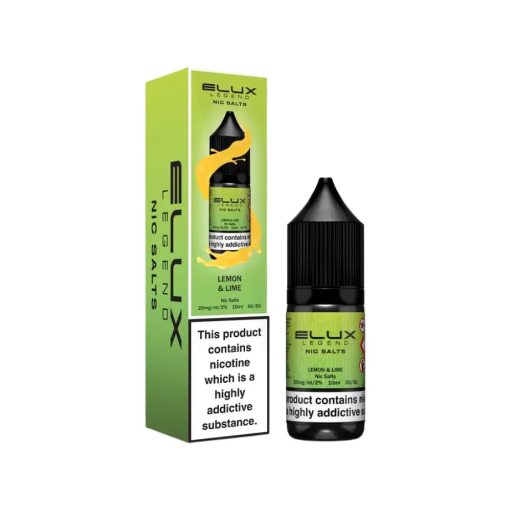 Lemon Lime / 20mg Elux Legend Nic Salts E-Liquids 10ml Box of 10