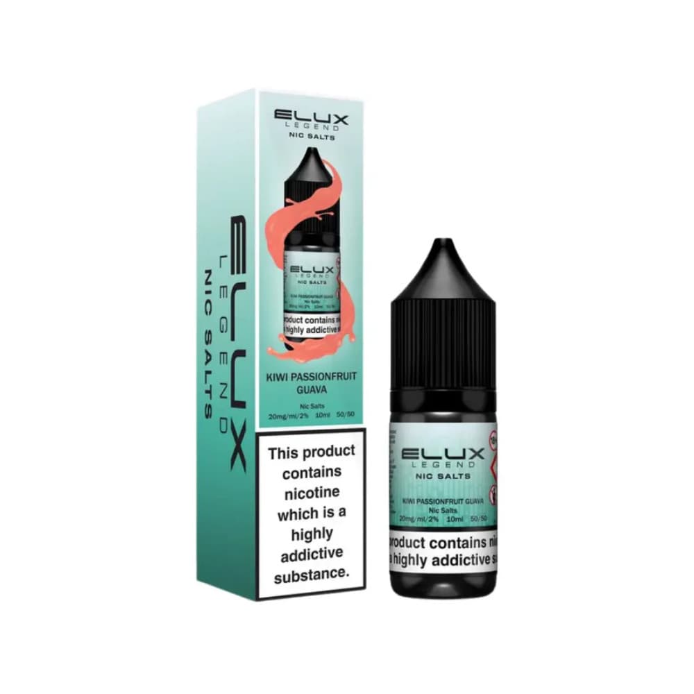  Kiwi Passionfruit Guava / 20mg Elux Legend Nic Salts E-Liquids 10ml Box of 10