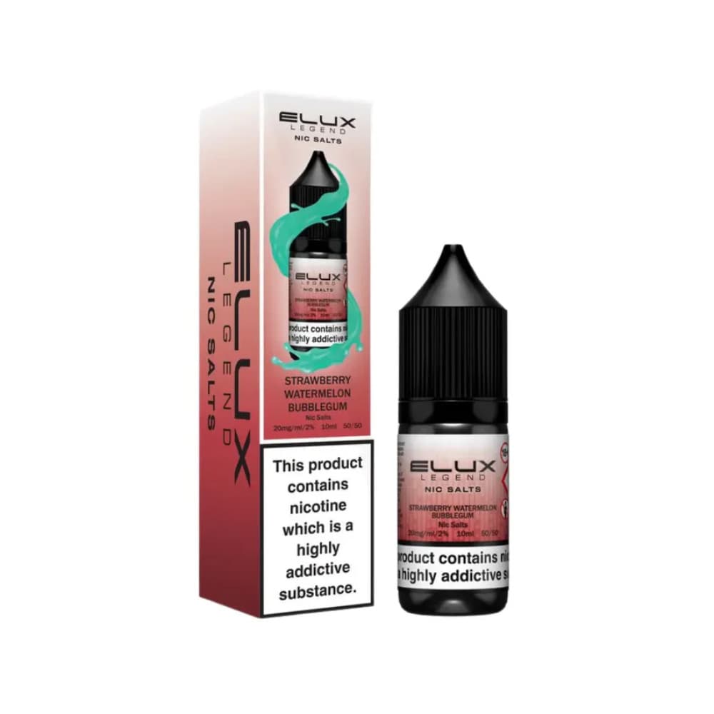  Strawberry Watermelon Bubble Gum / 20mg Elux Legend Nic Salts E-Liquids 10ml Box of 10