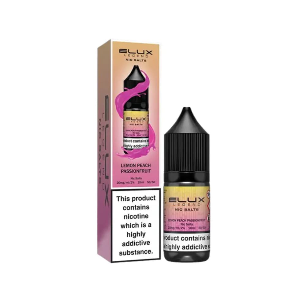  Lemon Peach Passionfruit / 20mg Elux Legend Nic Salts E-Liquids 10ml Box of 10