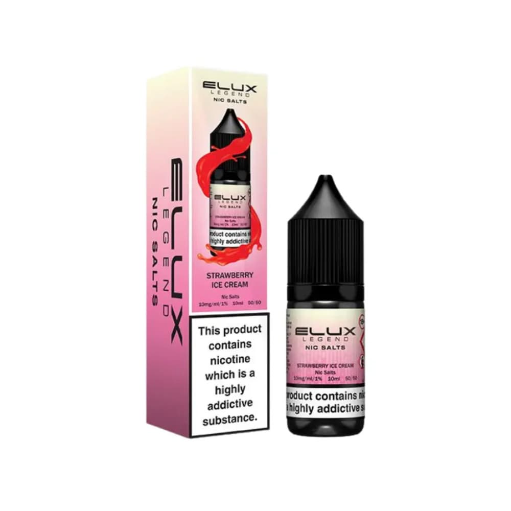  Strawberry Ice Cream / 20mg Elux Legend Nic Salts E-Liquids 10ml Box of 10