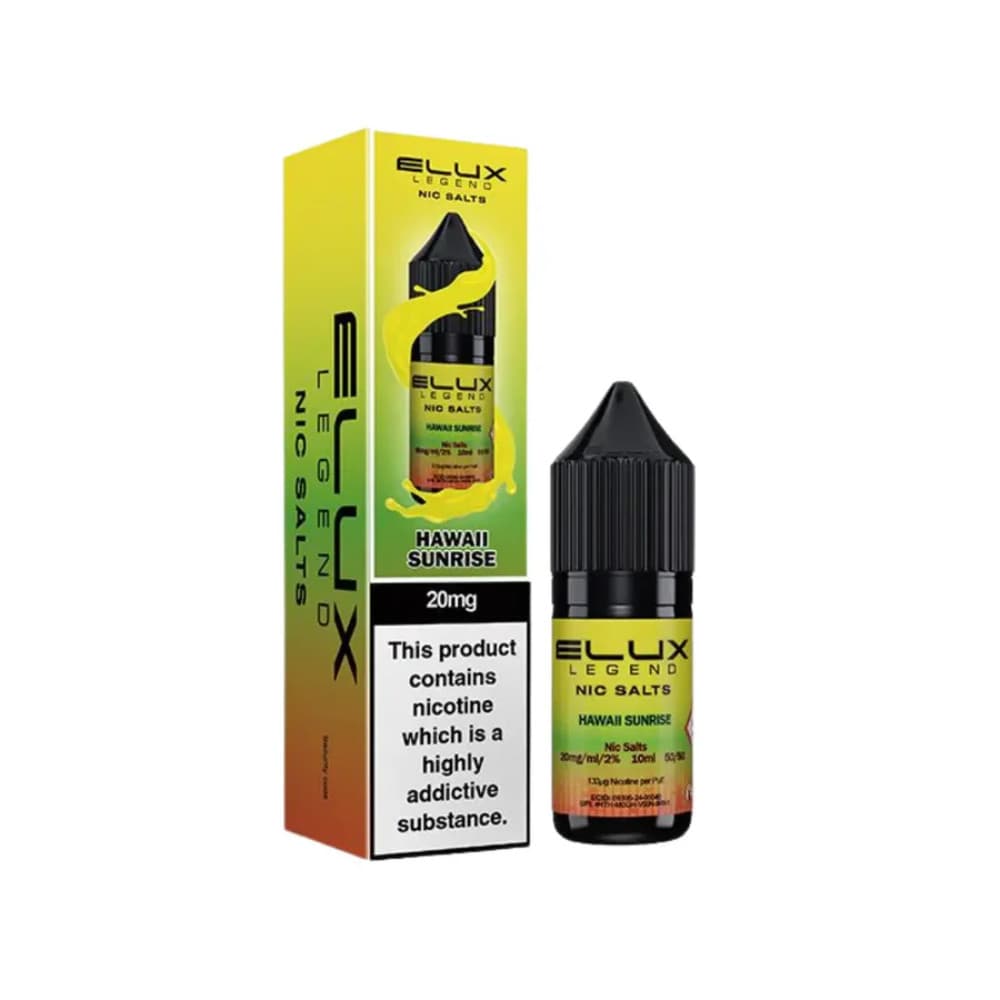  Hawaii Sunrise / 20mg Elux Legend Nic Salts E-Liquids 10ml Box of 10
