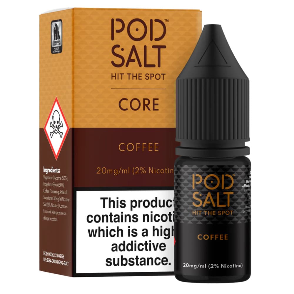  Coffee / 20mg Pod Salt Core Nic Salts e liquids 10ml Box of 5